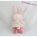 Doudou rabbit TEX BABY dress flowers bird 25 cm