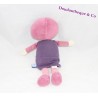 Doudou poupée SUCRE D'ORGE fille mauve rose violet 27 cm