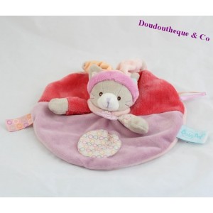 Doudou plat Chat Nina BABY NAT rose violet