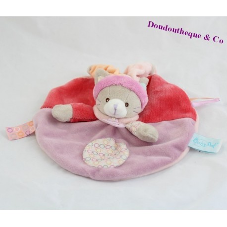 Doudou plat Chat Nina BABY NAT rose violet Doudou plat Chat Nina BABY NAT rose violet