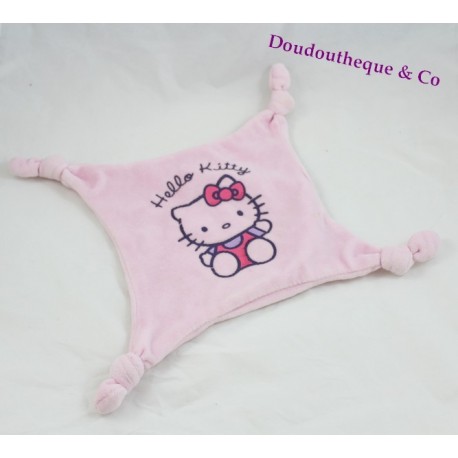 Doudou Plat marionnette Couverture HELLO KITTY rose