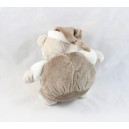 Doudou Plat Ours KIMBALOO Blanc et Taupe Broderie Etoile 