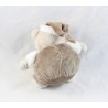 Doudou Plat Ours KIMBALOO Blanc et Taupe Broderie Etoile 