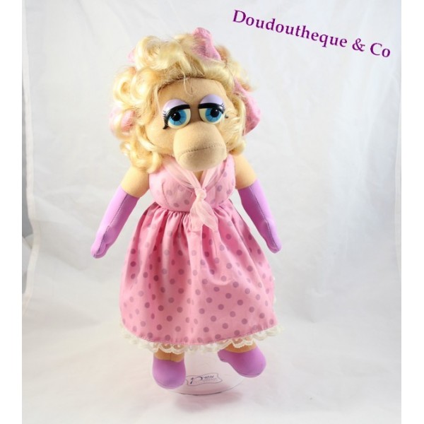 Peluche Peggy la cochonne MUPPET SHOW robe rose 1992 vintage 38 cm