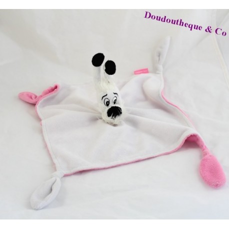 Doudou dish dog Dogmatix Park ASTERIX white and pink 4 knots