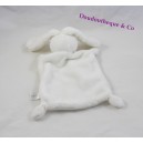 Blanket flat rabbit NICOTOY white imprint beige rectangle 24 cm
