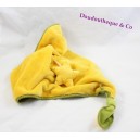 Doudou plat Dragon Lilliputiens vert jaune étoile reversible