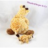 Peluche girafe CMP beige tâches orange + bébé girafe porte clés
