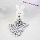 Doudou Kaninchen die CHATOUNETS gestreift grau weißes Taschentuch