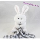 Doudou rabbit the CHATOUNETS striped gray white handkerchief