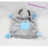 Doudou flach rund blau grau Gemo Elefant 26 cm gestreift