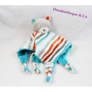 ORCHESTRA Striped Grey Blue Red Striped Flat Blanket 33 cm