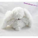 Peluche coniglio ENESCO bianco sciarpa marrone 21 cm