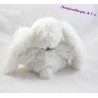 Conejo de peluche ENESCO blanco bufanda marrón 21 cm