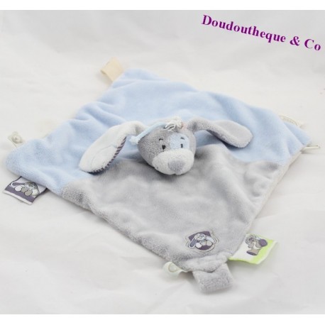 Doudou Flachhund NOUKIE Sammlung Arthur und Merlin blau und grau 24x25cm Doudou Flachhund NOUKIE Sammlung Arthur und Merlin blau und grau 24x25cm