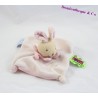 Bunny flat comforter Tatoo DOUDOU ET COMPAGNIE pink and white