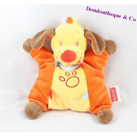 Peluche Chien NATTOU Tim et Lily 22 cm orange