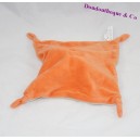 Doudou plat chat CREATIVTOYS beige orange bandana vert 21 cm
