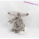 Doudou lapin mouchoir blanc BABY NAT' les flocons BN664 19 cm