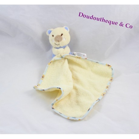 Doudou fazzoletto koala PETIPOUCE beige blu orso coperta spugna