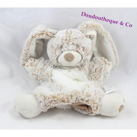 Doudou Marionette Kaninchen TEX beige weiß lange Haare Carrefour 22 cm Doudou Marionette Kaninchen TEX beige weiß lange Haare Carrefour 22 cm