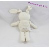 Doudou lapin NATURES PUREST Pure Love pull blanc 27 cm