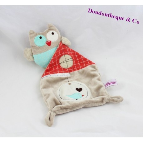 Doudou handkerchief nice CHEEKBONE OWL House bird Intermarché