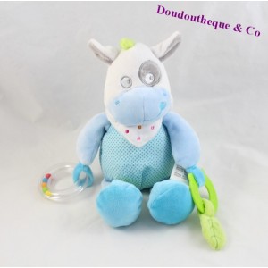 Plush awakening donkey horse WORDS OF CHILDREN blue pea cocard Leclerc 25 cm