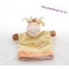 Doudou marionnette poney KIABI bébé poney jaune orange marron 22 cm