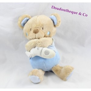 Teddy musical bear TEX BABY blue rocket Junction 24 cm