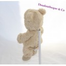 Doudou garçon NICOTOY déguisé en ours beige 23 cm