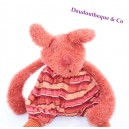 Doudou peluche Chien MOULIN ROTY Le Gégé La Bande à Polo rouge orange 40 cm