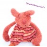 Doudou peluche Chien MOULIN ROTY Le Gégé La Bande à Polo rouge orange 40 cm