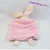 Doudou plat Lapin KALOO Liliblue Marionnette Patchwork rose bleu Tissu rayé Fleurs