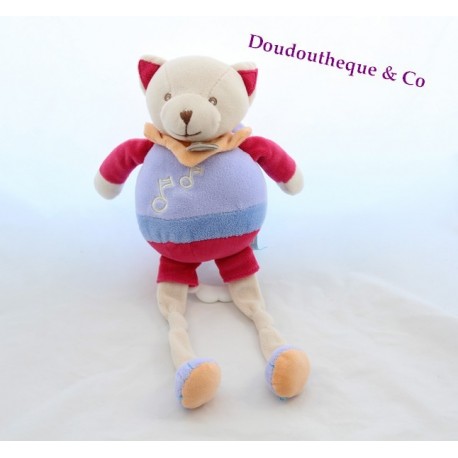 Doudou Chat BABY NAT' Mme Miaou marionnette beige et rose