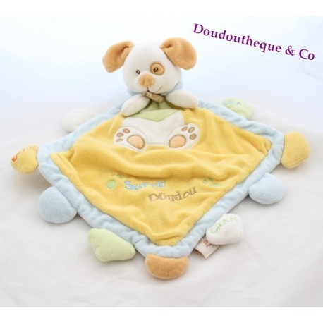 Doudou Chien BABY NAT' Super Doudou 37 cm Forme losange et Grelot 