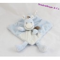 Bufanda de rayas de cebra NICOTOY azul Doudou plana burro caballo marrón 21 cm