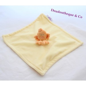 Doudou flachen Küken das Kind tun 3 Schweizer Platz gelb orange 25 cm