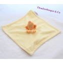 Doudou plana chica niño suizo de hacer 3 cuadrado amarillo naranja 25 cm