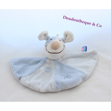 Peluche doudou Chien SUCRE D'ORGE blanc vert 