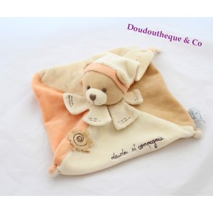 Tragen Sie flache Doudou DOUDOU und Unternehmen Blatt natur orange Beige relief