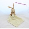 Conejo de peluche BABY NAT' con pañuelo de manta blanco 16 cm