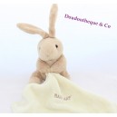 Coniglio coccolone BABY NAT' con fazzoletto a coperta bianco 16 cm
