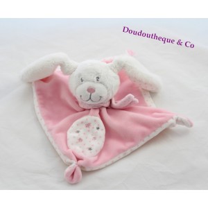 Doudou lapin TEX robe rose motif étoile 30 cm