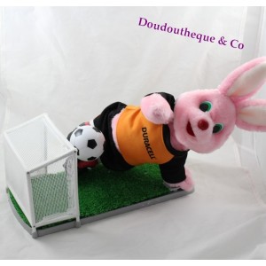 Peluche automate lapin DURACELL rose pile footballeur 34 cm