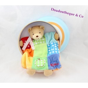 Doudou Ours plat marionnette KALOO colors pomme