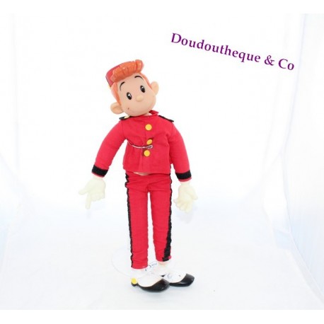 Puppe Spirou CAPRICE Journalist BD Kunststoff Stoff 37 cm