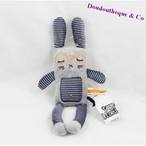 Doudou Lapin Gad TAPE A L'OEIL Gray and navy blue