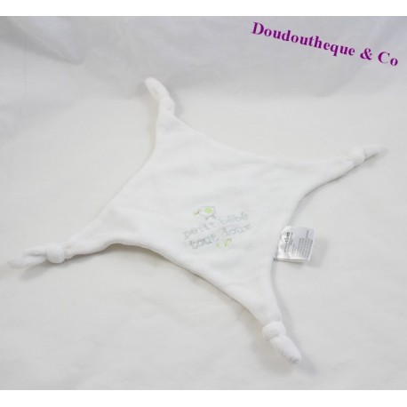 Doudou plat Lapin blanc NICOTOY mon p'tit lapin gris noeuds Doudou plat Lapin blanc NICOTOY mon p'tit lapin gris noeuds