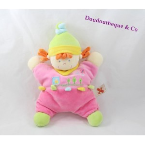 Doudou plat fille rose lutin Nicotoy